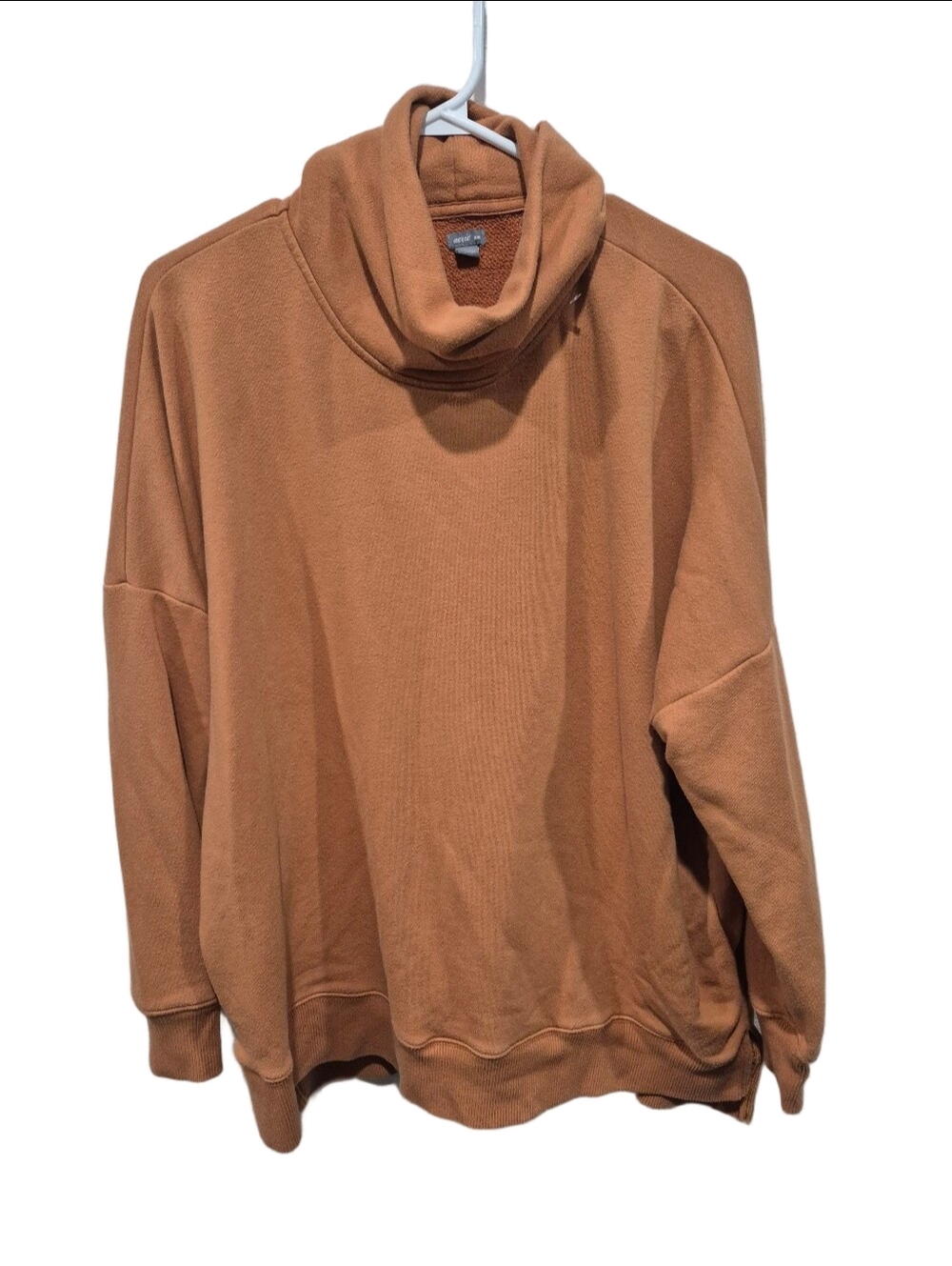 Aerie Oversized Cowl Turtleneck Sweatshirt Desert Clay Rust Brown Terry Size Med